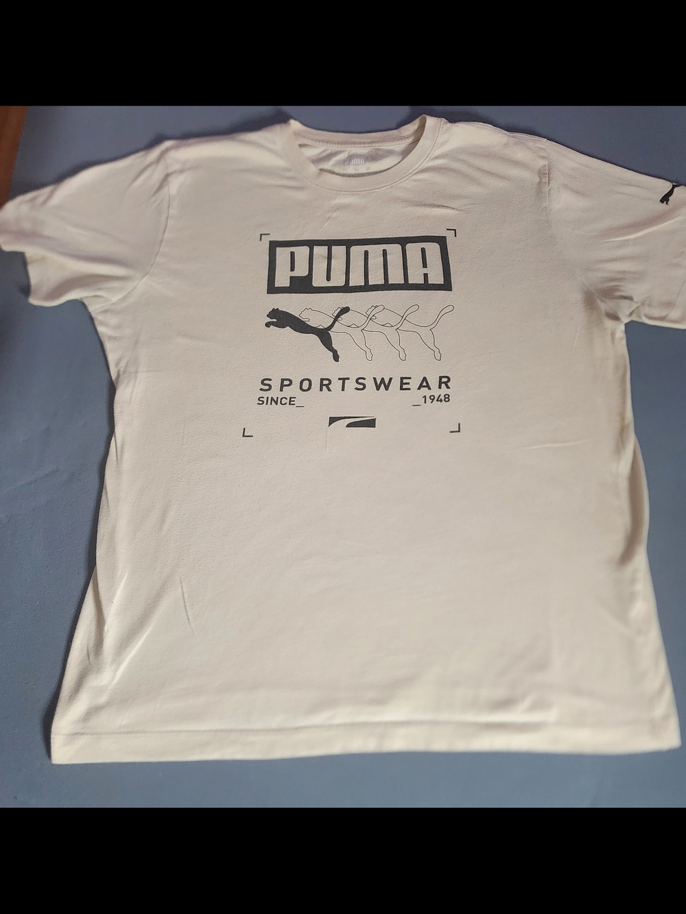 Puma Beige Graphic Tee Mens Medium Sportswear Shirt